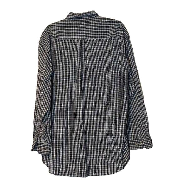 Saddlebred Long Sleeve Plaid Button Up Western Shirt Black White Mens Size XL - Picture 5 of 9